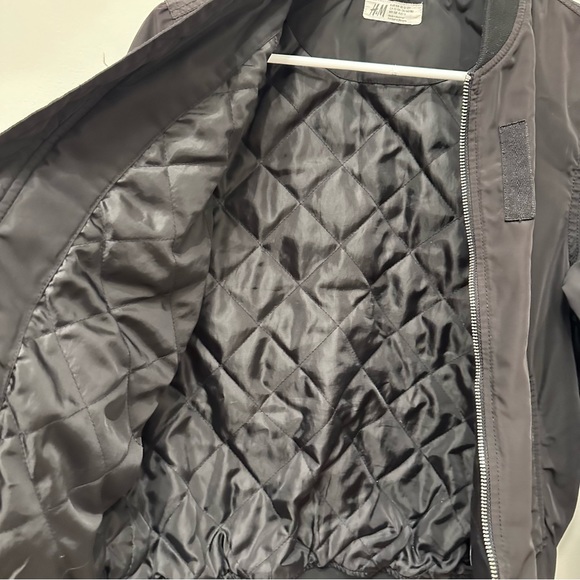 H&M Youth Lightweight Bomber Jacket Black Size 12-13Y - Picture 4 of 11